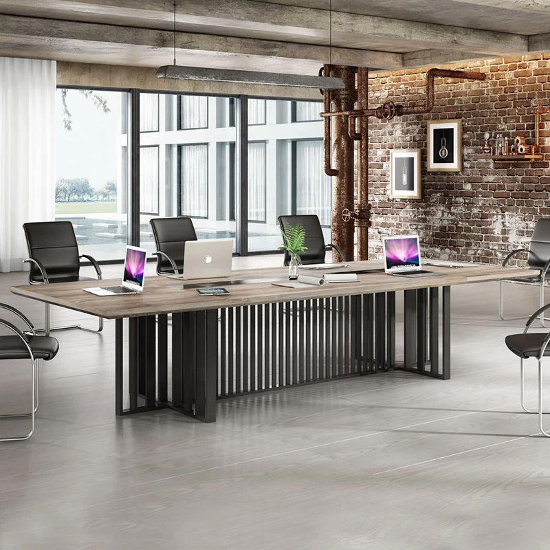 

Супер дизайн, утолщенная офисная мебель, ножка из нержавеющей стали, деревянный настольный конференц-стол для встреч