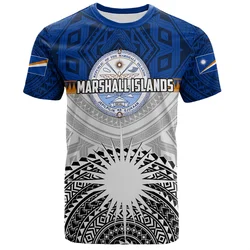 3D FSM Marshall Islands National IndependenceDay Printing T Shirt The Republic-of Marshall Islands Flag Graphic Shorts Sleeves