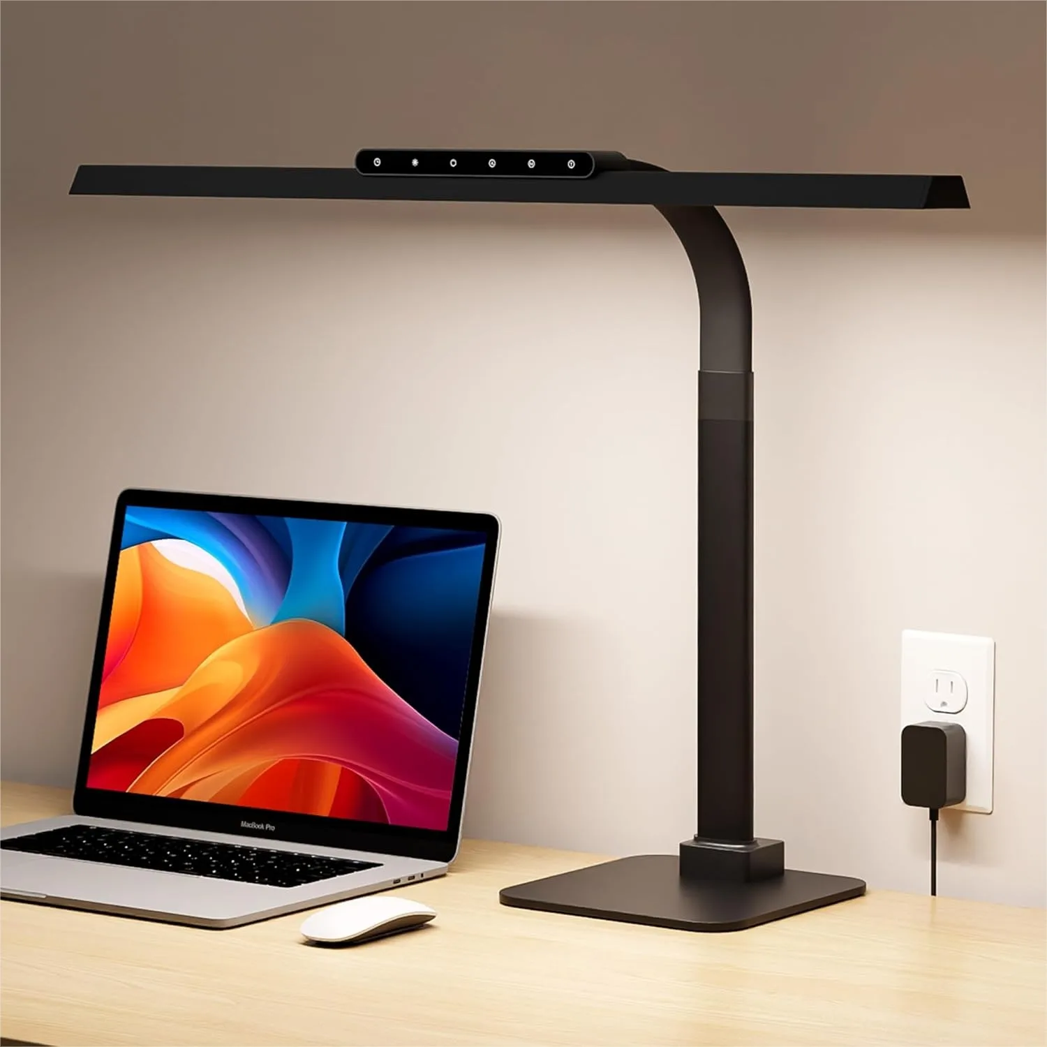 

24W LED Desk Lamp, 112 High-Bright Eye-Caring Architect Light, 3000K-6000K Stepless Dimmable Touch Control, Auto-Dimming &