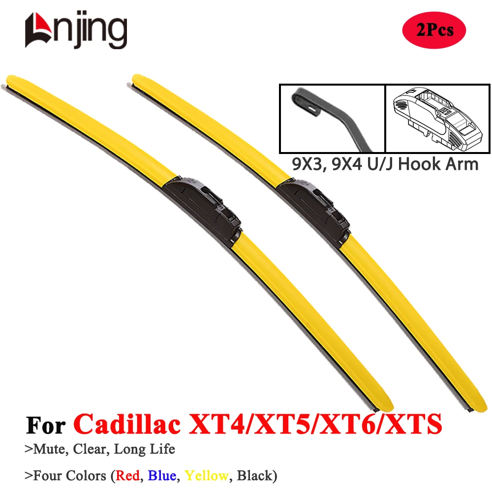 LNJING Colorful Wiper Blades For Cadillac XT4 XT5 XT6 XTS 2013 2017 2018 2019 2021 2023 2024 Car Accessories Replacement Parts