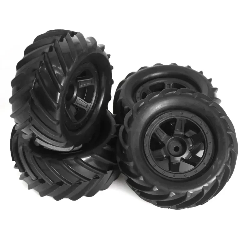 4pcs 90mm Monster Truck Buggy Tires Wheel 12mm Hex for TRXS E-Revo MJX 16207 16208 SCY 16101 HBX 1/16 RC Car Upgrade Parts