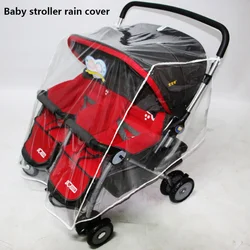 Universal Type Breathable Baby Pushchs Rain Cover For Twins Transparent Environmentally PVC Stroller Raincoat Wind Dust Shield