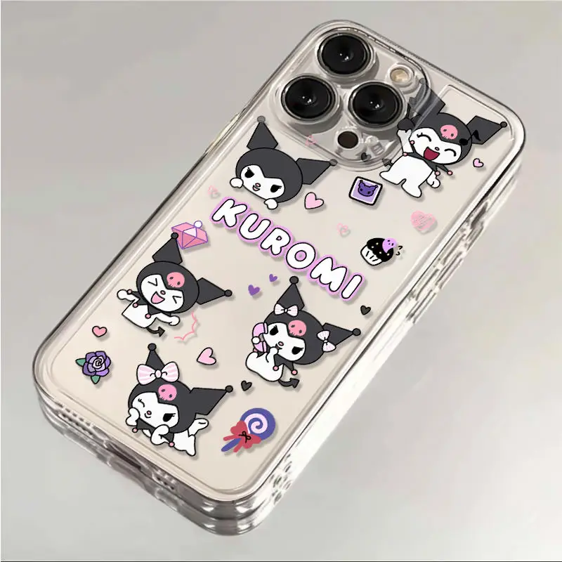 High Quality Sanrio Kuromi Phone Case For Iphone 15 14 13 12 11 Pro Max 7 8 Plus X XR XS Max Girl Gift Anti drop Phone Cases Y2k