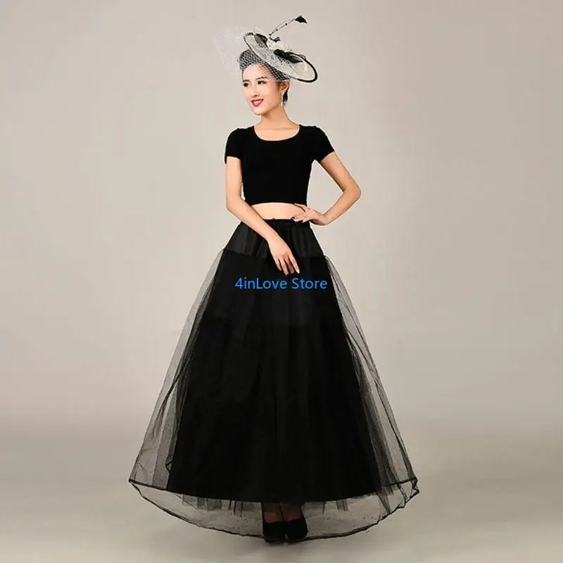 T4MD 3-layer Hard Net Soft Support no Hoop Wedding Dress Petticoat Bridal Wedd