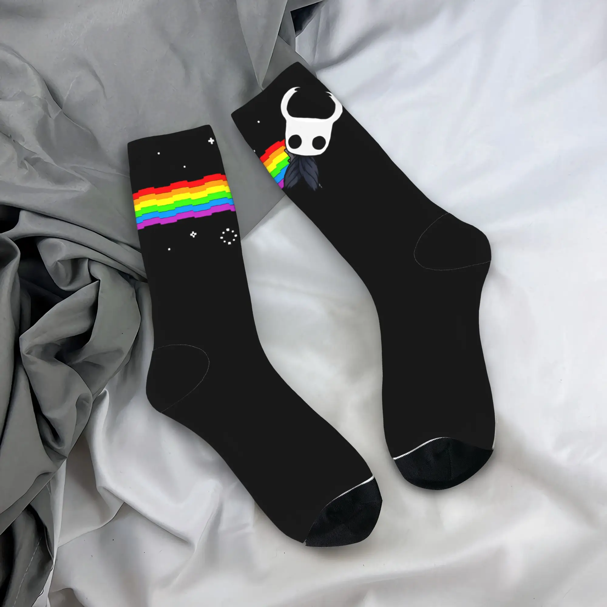 Hollow Knights Socks Nyans Cats Design Stockings Non Skid Men Socks Soft Breathable Autumn Korean Outdoor Sports Socks