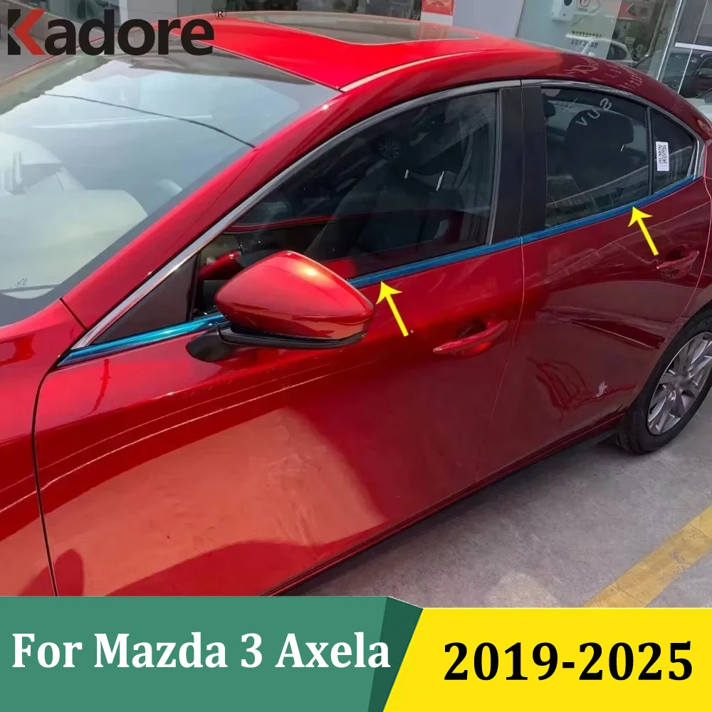 

For Mazda 3 M3 Axela 2019-2022 2023 2024 2025 Sedan Car Window Body Molding Decoration Trim Cover Styling Exterior Accessories
