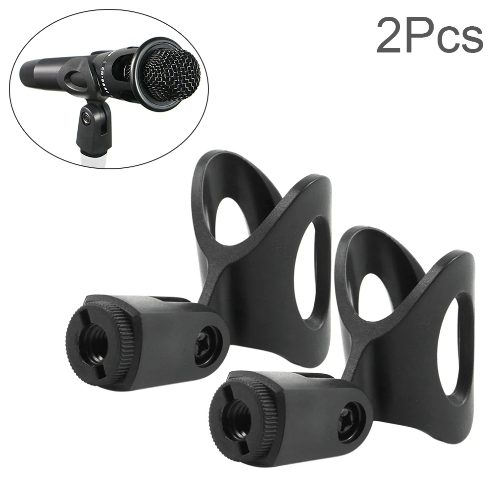 2pcs Flexible Microphone Clip U-Shaped Handheld Wireless Wire Mic Clamp Stand Accessories 3/8 Screw Microphone Holder Mount