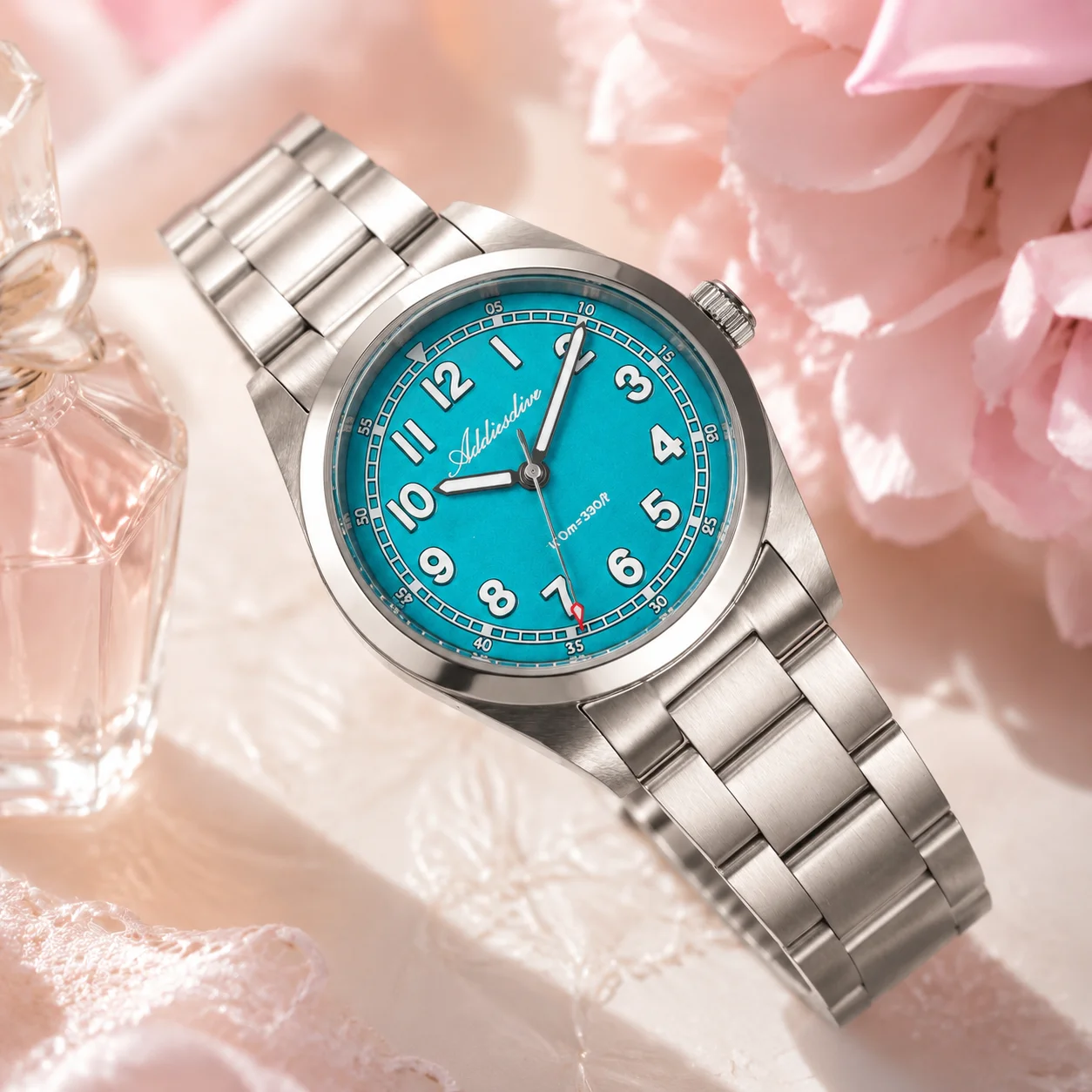 ADDIESDIVE Luxury Lady Quartz Watch Super 2035 100M Waterproof Bubble Mirror Glass Feminine Watches BGW9 Luminous Wristwatches view 3