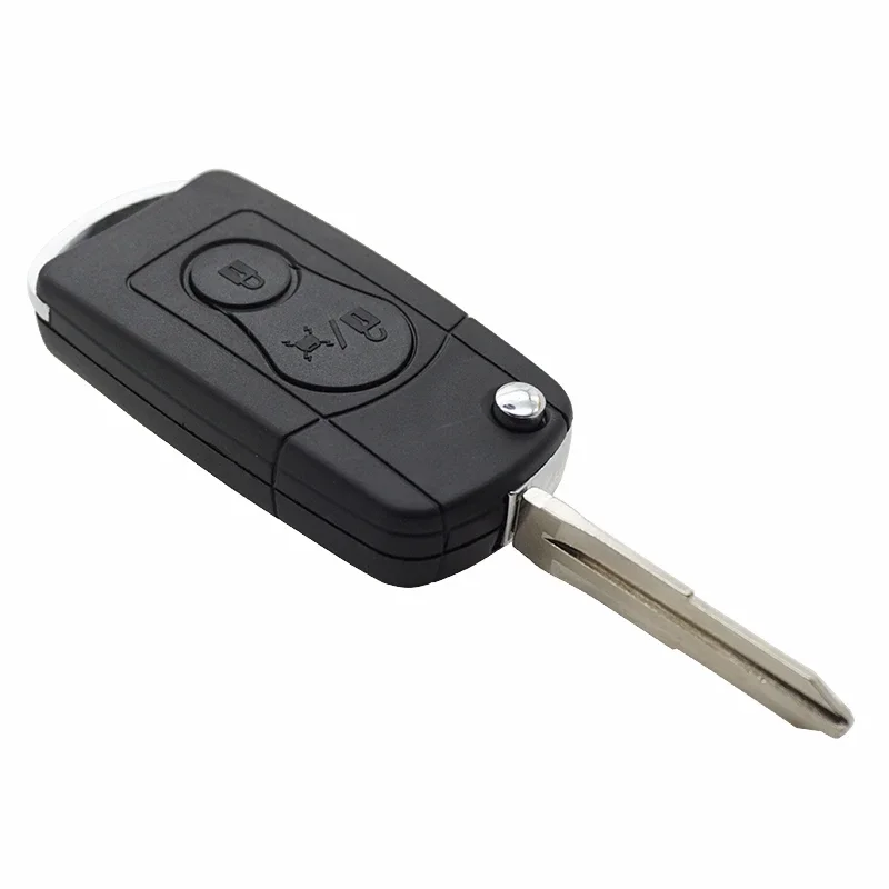 Cocolockey Modified Flip Folding Remote Key Shell Fit For Ssangyong Actyon Kyron Rexton 2 Button Car Keys Fob Uncut Blade