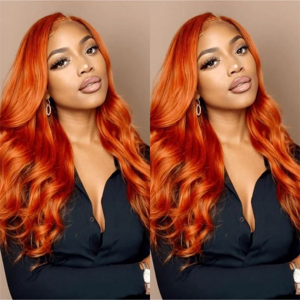 

Silkwave 30 36 Inch Body Wave 13x6 Orange Ginger Lace Front Wigs Human Hair Pre Plucked 13x4 Human Hair Lace Frontal Wigs