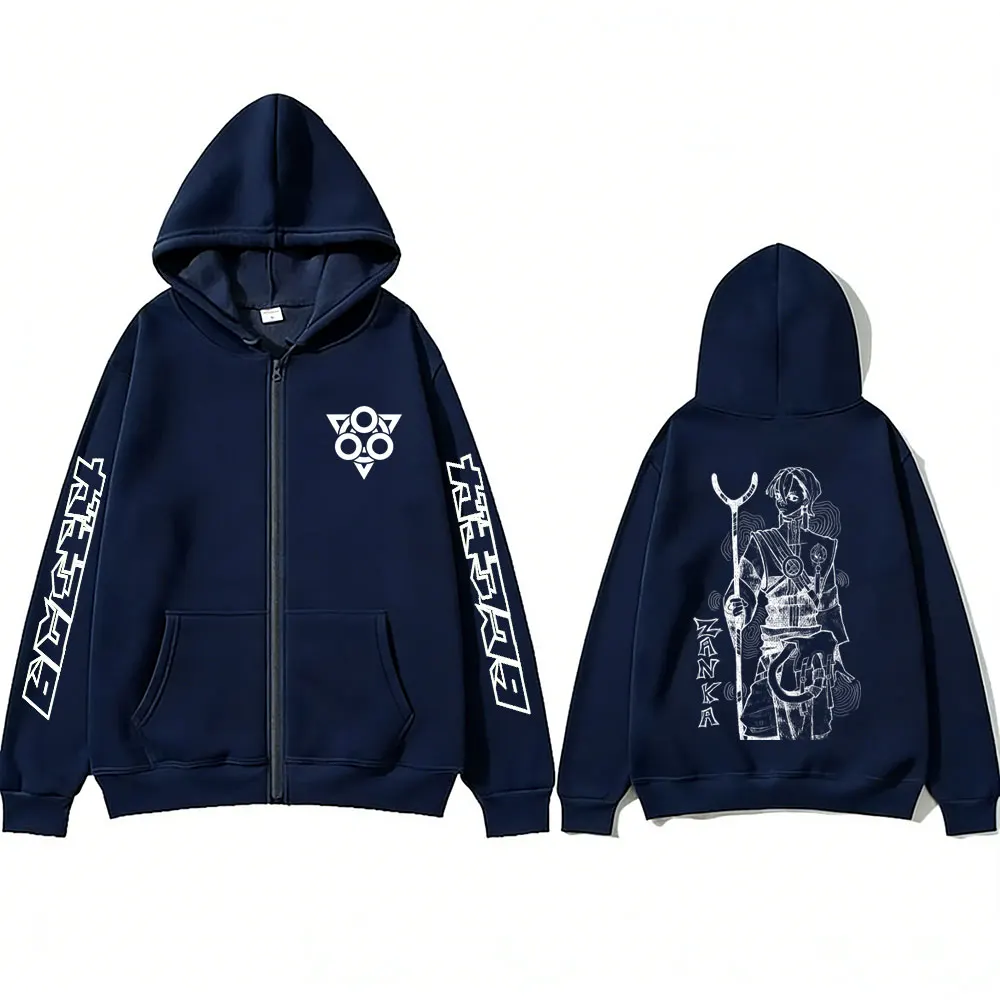 Anime Gachiakuta Zanka Merch Zipper Hoodie Men Women Cosplay Harajuku Zip Up Jacket Coat Male Manga Oversized Zip Up Sweatshirt