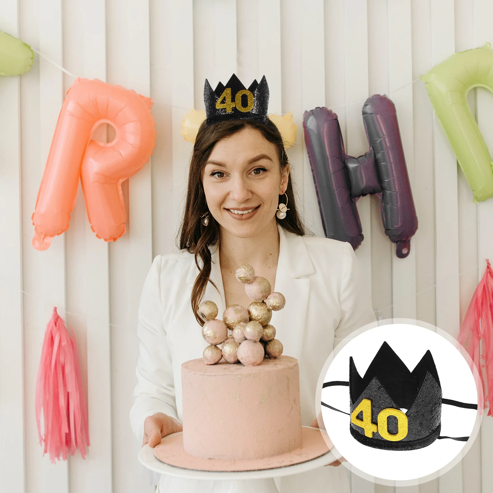 

1Pcs Birthday Party Hat Crown Design Handmade Lovely Party Cap for Celebrations Photography Birthday Cap