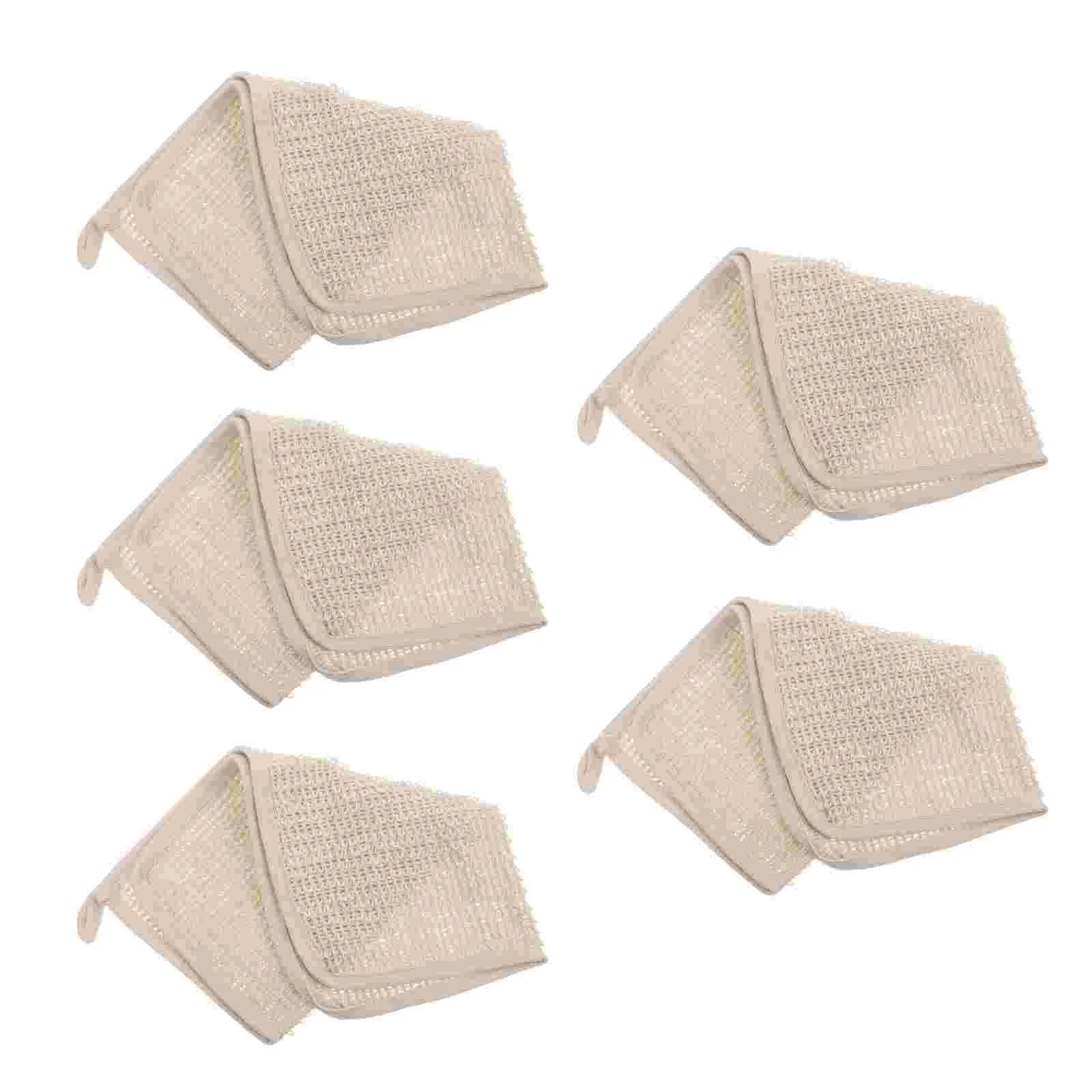 5 Pcs Towel Cotton and Linen Square Scarf Child Baby Towels Face Washing Flax Bathing Body Cleaning