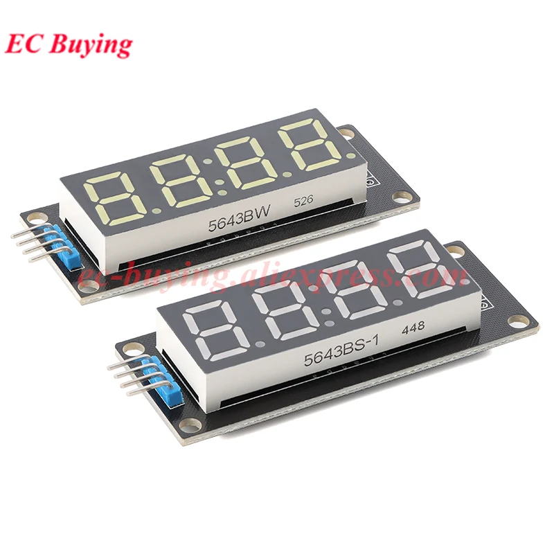 Módulo de Display LED TM1637 para Arduino, 4 Dígitos, 7 Segmentos, 0.36'' 0.56'', Tubo Digital de Hora, Vermelho, Azul, Branco