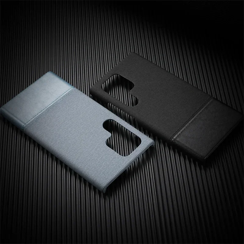 YPM Voor Samsung Galaxy S23 S24 S25 Ultra Gepersonaliseerde Stof Gestikt Met Lederen Case Frameloze Koeling Schokbestendige PC Cover