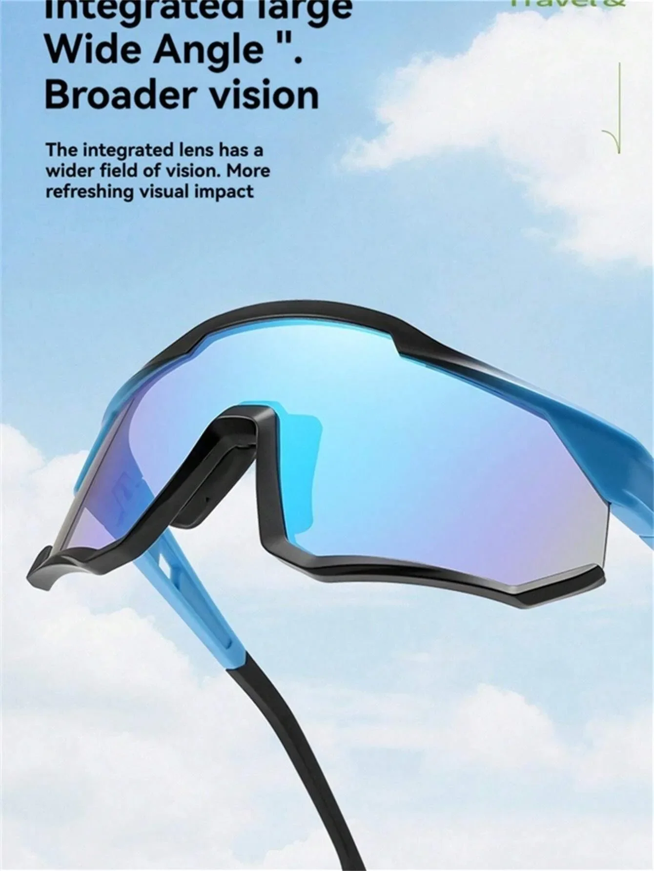 Windproof Sports Sunglasses with Colorful True Color Coating All-in-one Cycling Glasses Hiking Mountaineering Outdoor Activities