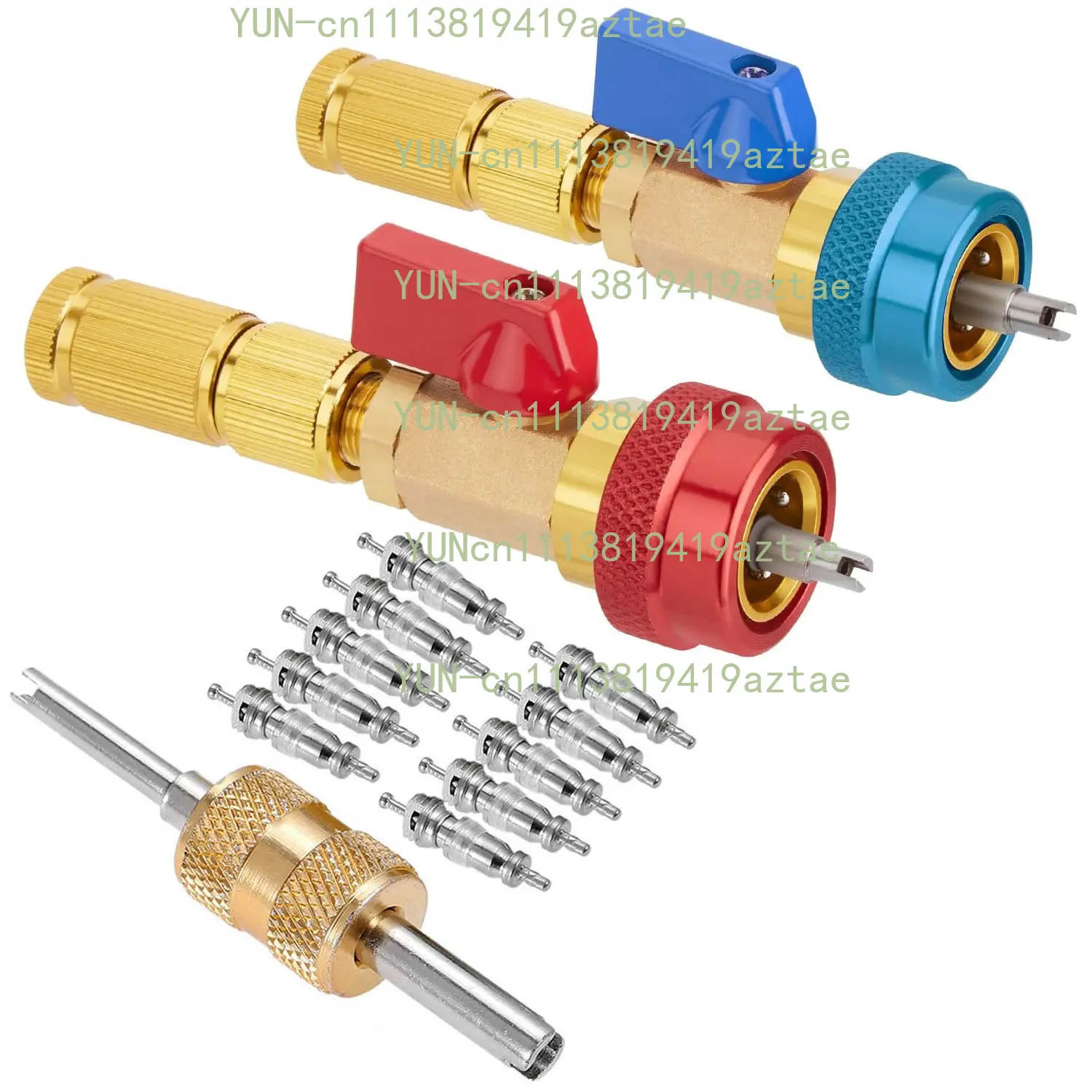 R134A Valve Core Quick Remover Installer, H/L Pressure Valve Core Remover Tools Kit for R13A Refrigerant Air Conditioner System