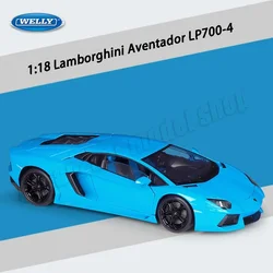 Original WELLY 1:18 Lamborghini Aventador LP700-4 Die-cast Alloy Car Model Toys Collectible Miniature Cars Decoration Gift