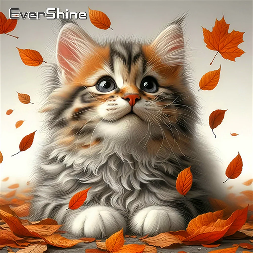 Evershine DIY Diamant Malerei Katze Handwerk Kit Stickerei Tier Bild von Strass Kunst Mosaik Blätter Home Dekoration