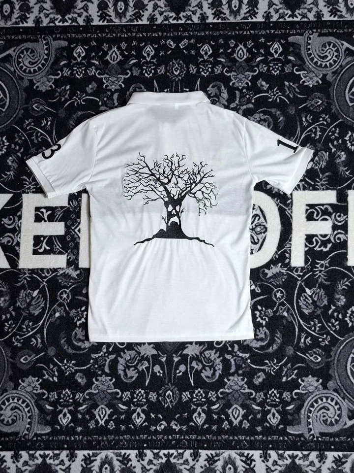 High Quality Embroidery Haunted Mound Polo Shirt Men's Short Sleeved Cotton Vintage Casual Slim Fit T-Shirt 2025 Y2K Lapel Tops