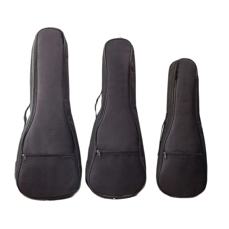 Black Ukulele Bag 21/23/26Inch Soft Case Oxford Cotton Bag Monolayer Single Shoulder Backpack Padded for Ukulele