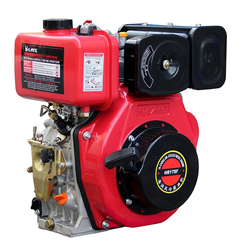 4HP 3.8kW HR178FE Electric Start diesel Engine Easy Operate Keyway Shaft Air-Cooled Euro 5 Emission