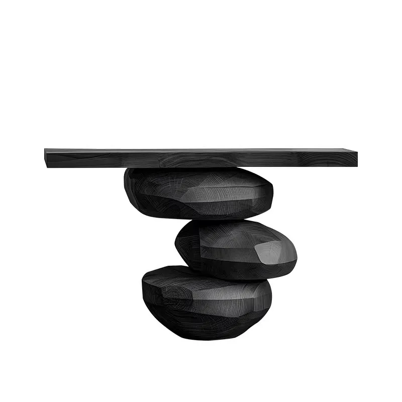 

Wabi Sandy Wind Solid Wood Entrance Table Designer High-end Entrance Entrance Table