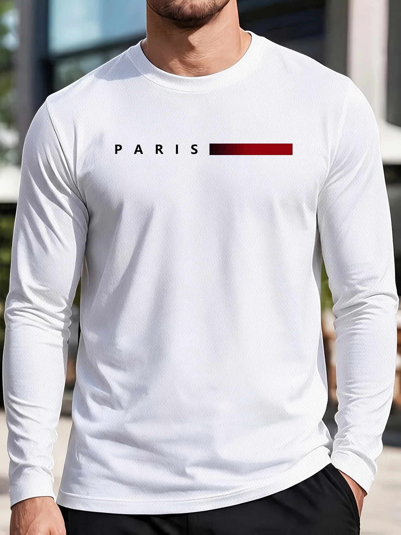 Men 100% Cotton Long Sleeve T Shirt Crew Neck Casual Comfort Versatile Basic Top Outdoor Leisure Spring Autumn Clothes