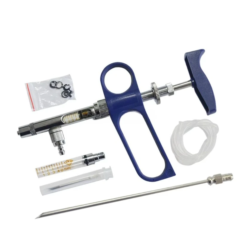 

Poultry Chicken Duck Goose Pig Cattle Sheep Automatic Continuous Vaccine Syringe with Needle