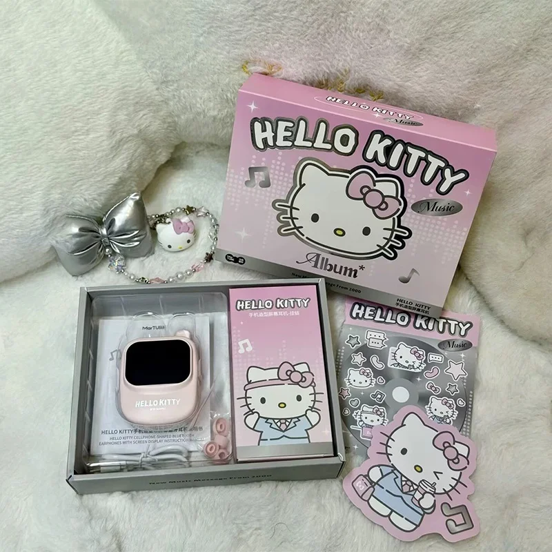 New Genuine Hellokitty Wireless Earbuds Smart Bluetooth In-Ear Headphones With Hifi Sound Noise Cancellation Cute  Girls Toy Gif view 3