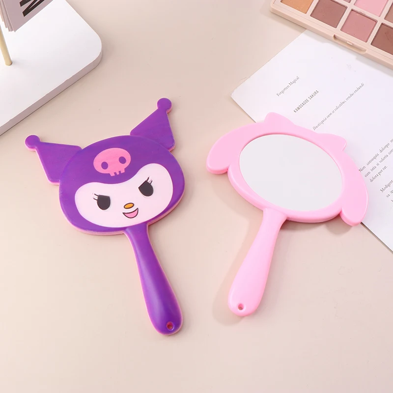 

Sanrio Mirror Cartoon Handle Mirror Handheld Unbreakable Plastic Makeup Mirror Makeup Accessories Gift