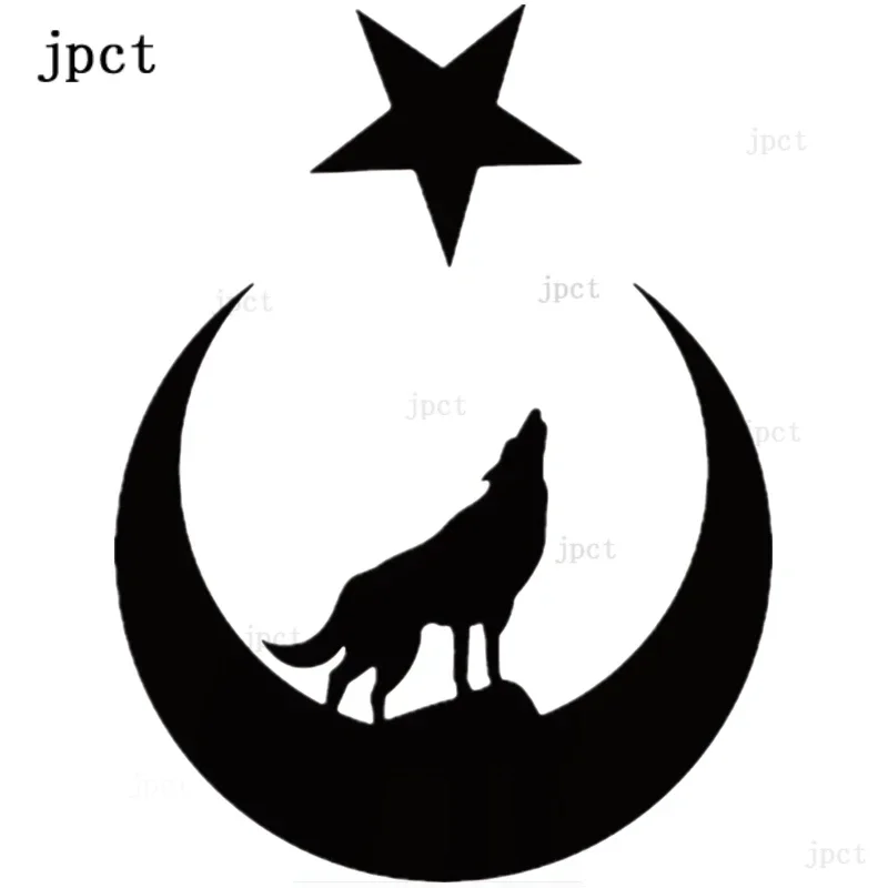 CMCT fashion hot selling creative wolf star and moon star large figure accessories waterproof scratch car sticker 17cm * 13cm