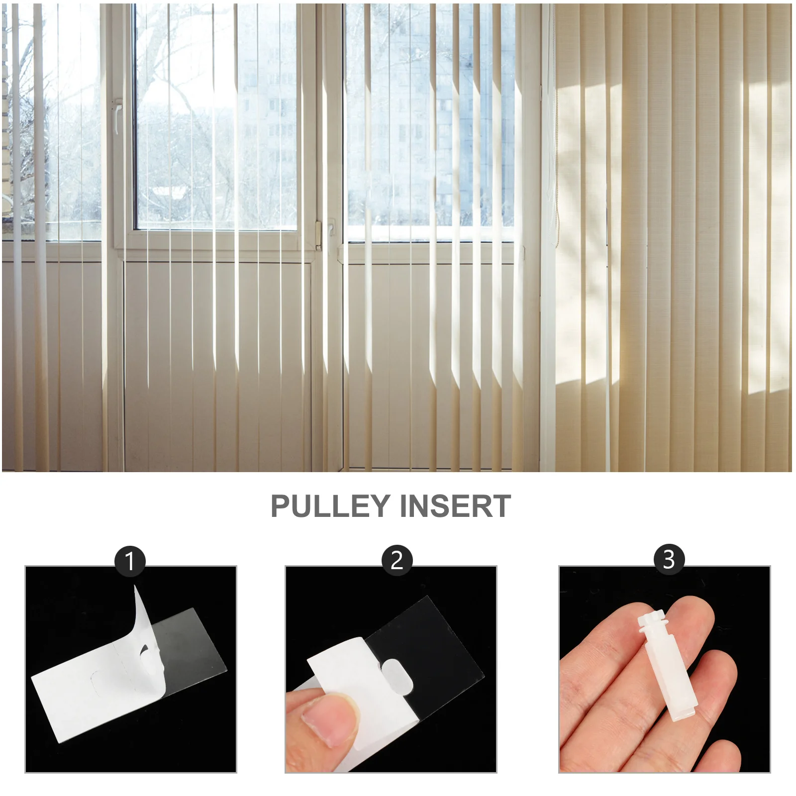 2 مجموعات واضح أعمى المثبتات بوم المواد سهلة التركيب الستائر الرأسية إصلاح علامات التبويب والسيقان عمودي أعمى إصلاح علامات التبويب #6