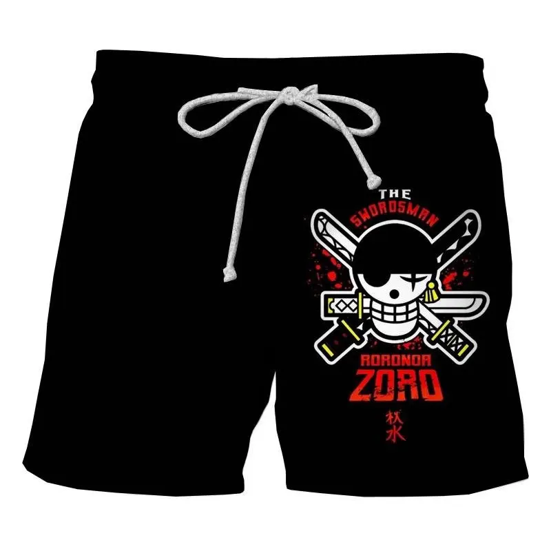 

Летние шорты 2026 One Piece Luffy Zoro, мужские свободные повседневные пляжные брюки, уличная одежда, хлопковые джоггеры с аниме-принтом, Y2K, унисекс
