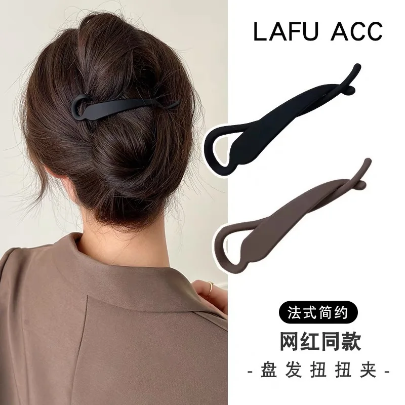 مشبك شعر على شكل موز مستقيم متعدد الاستخدامات، مشبك شعر بسيط، مشبك شعر نسائي عصري للخروج، مشبك ذيل حصان في الخروج #1