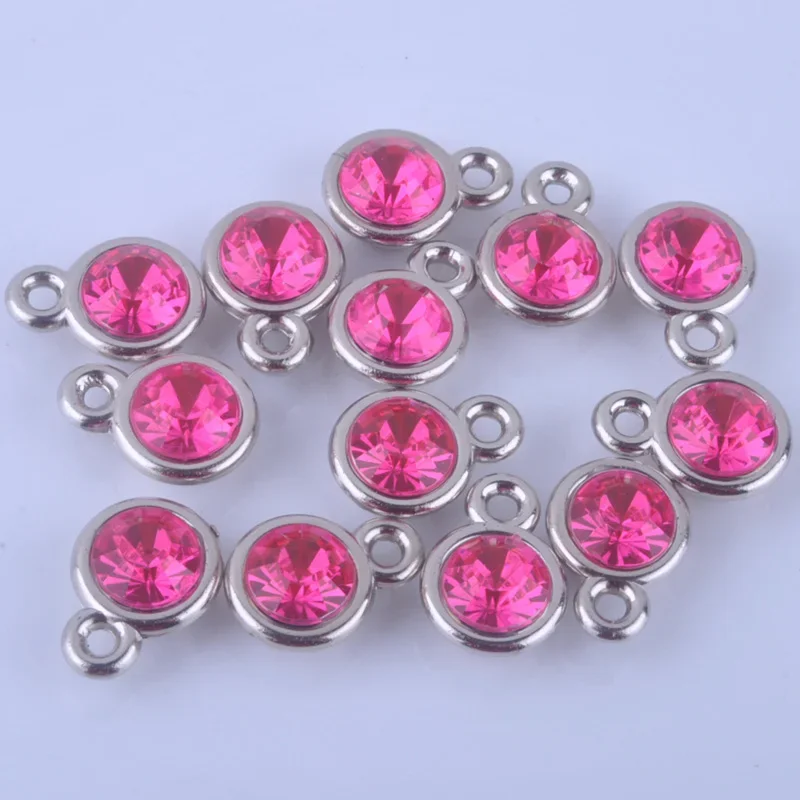 12pcs/lot Mixed Birthstone Charms 11mm Acrylic for Diy Fashion Necklace and Bracelet Charms for Jewelry Making A002