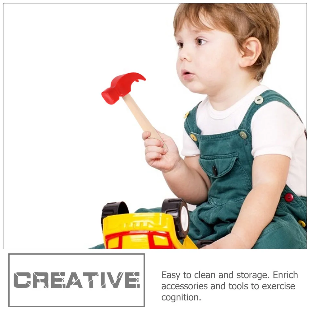 

3pcs Small Wooden Hammer Toys Pounding Hammers Real Effect Children DIY Play Coordination Fun Solid H