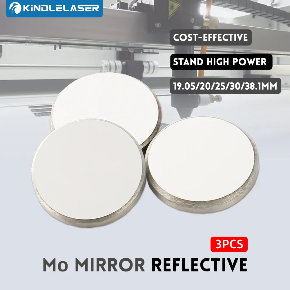 

Kindlelaser 3Pcs Mo Mirror Diameter 15 19.05 20 25 30 38.1mm Thickness 3mm for CO2 Laser Cutting Engraving Machine