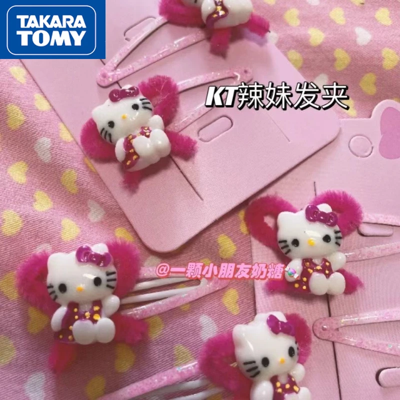 

TAKARA TOMY Children Hello Kitty Bangs Princess Furry Fine Flash Hairpin Sweet Cool Girl Girl Cute Side Hairpin Headwear