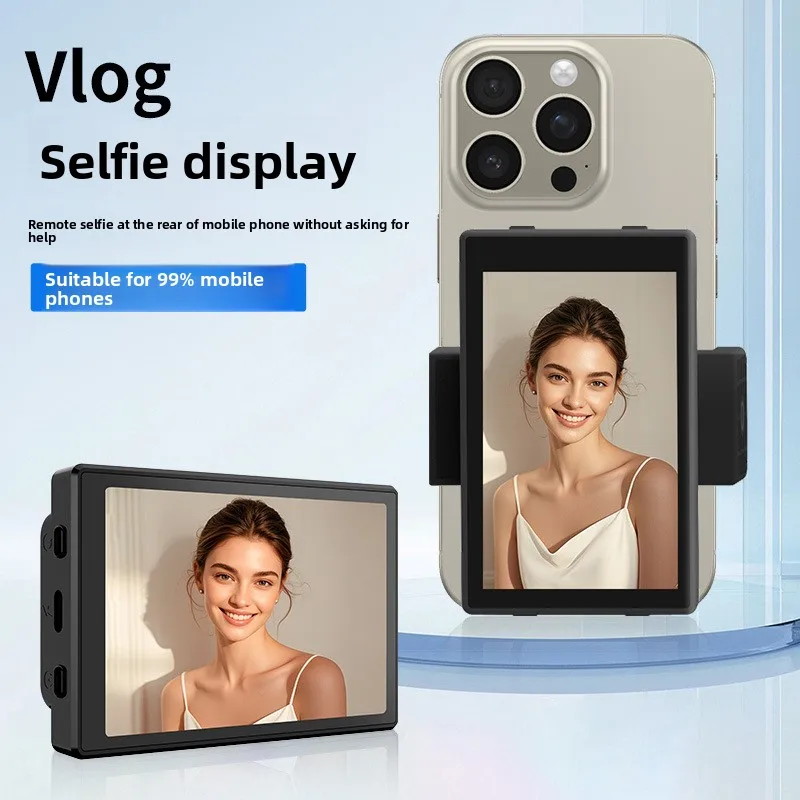 Portable Wireless Phone Selfie Screen Mirroring Device for Mobile Phones Rear Camera Selfie Display with Bluetooth Monitoring