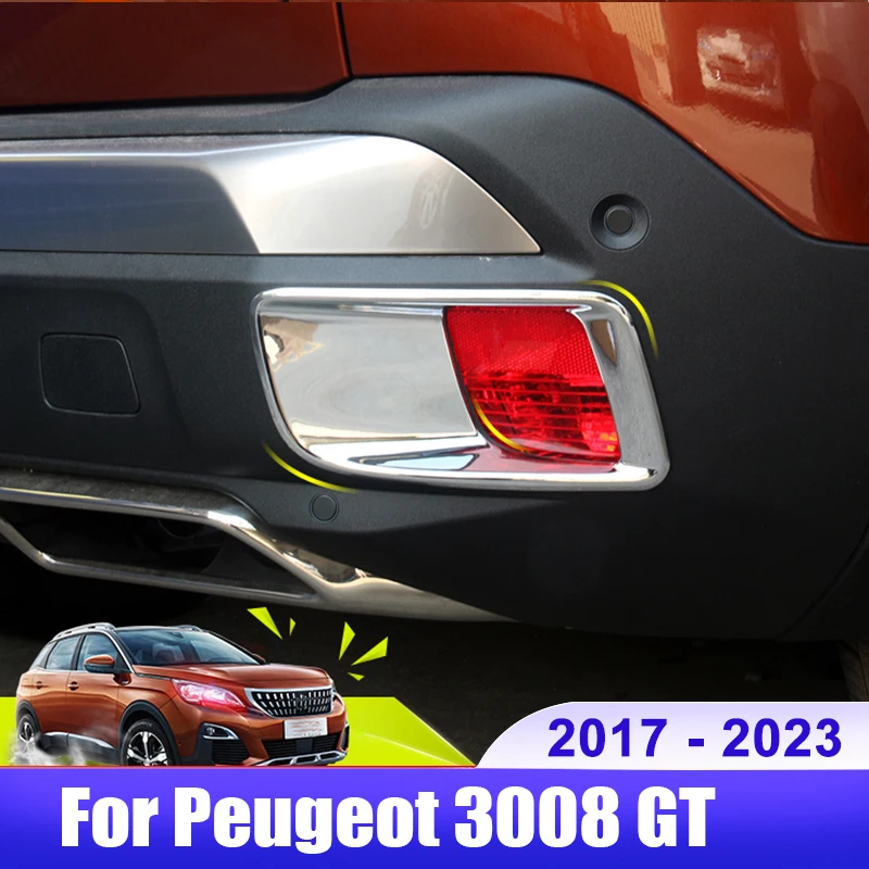 

For Peugeot 3008 GT 2017 2018 2019 2020 2021 2022 2023 Hybrid Car Rear Fog Light Trim Frame Cover Accessories