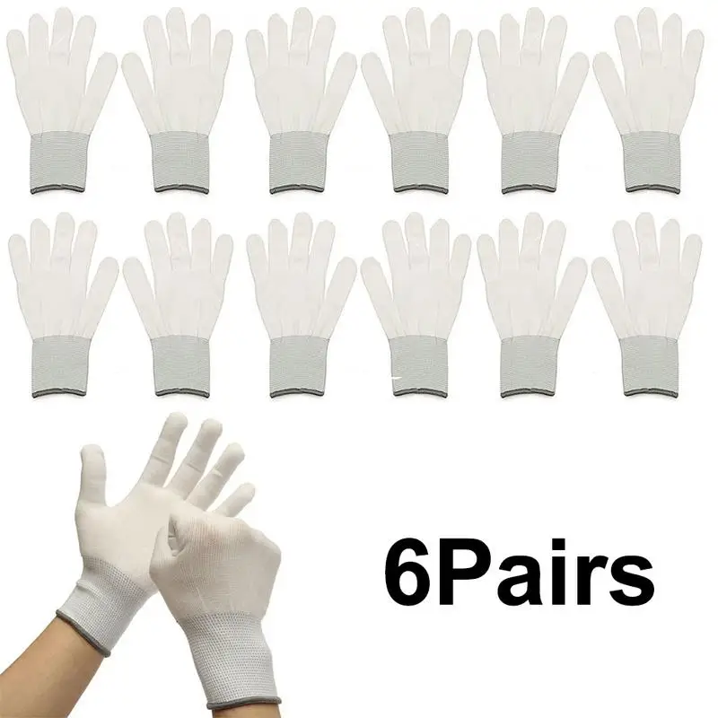 Universal Multifunctional 6 Pairs Of Winter Cold Gloves Automotive Outdoor Work Film Special Gloves White