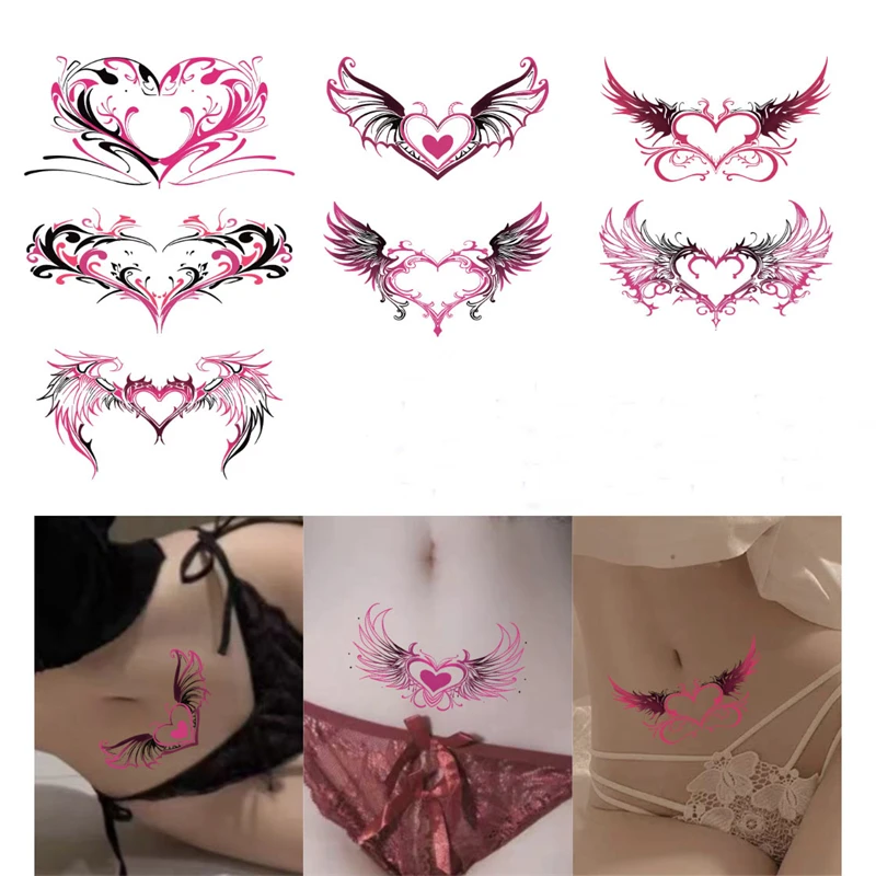 

Magical and Lascivious Tattoo Stickers High-end and Sexy Couple's Private Parts Lower Abdomen Temporary Tattoo Stickers