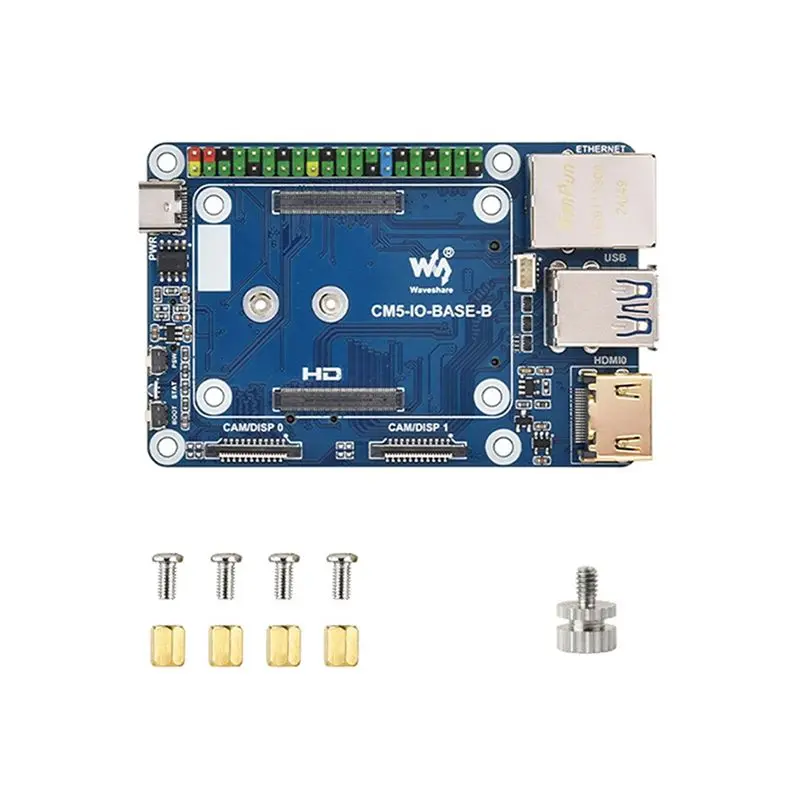 Waveshare Forraspberry Pi Compute Module 5 CM5 Base Board (B) CM5-IO-BASE-B Expansion Board Forcompute Module 5 Lite/EMMC