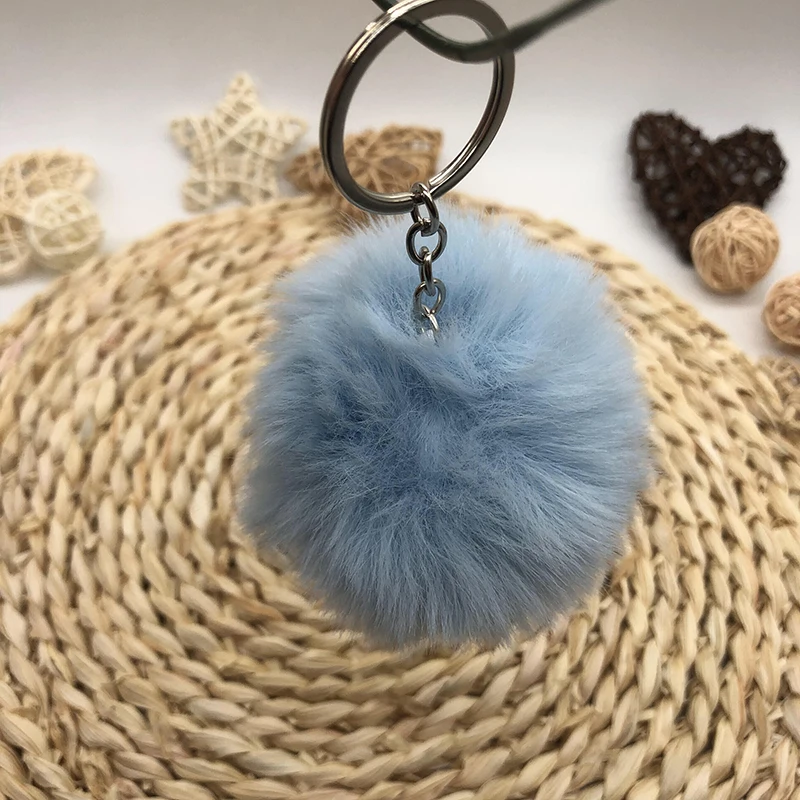 Wholesale Multicolor Furry Pom Pom Keychain, Fun Gift