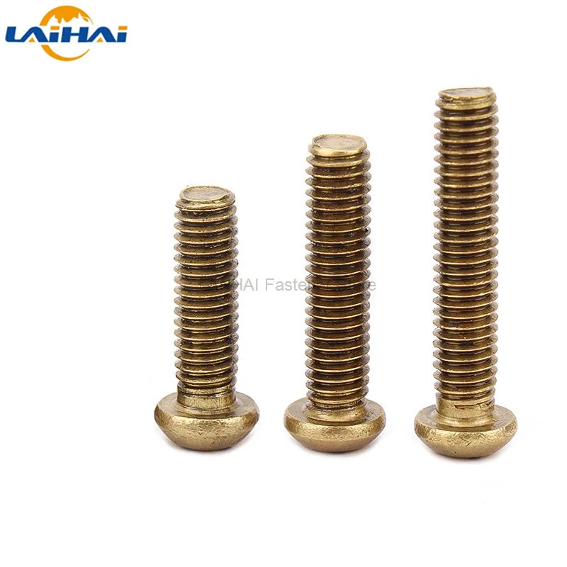 5/20pcs M3 M4 M5 M6 GB818 Pure Copper Brass Cross Round Phillips Pan Head Screw Bolt Diameter 3mm 4mm 5mm 6mm Length 6-50mm