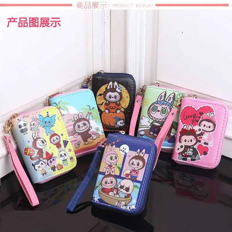 

Sweet Anime Kawaii MINISO Labubu Ins Fashion Handbag Cartoon Cute Leather Purse Coin Purse Waterproof Card Bag Gifts Toys