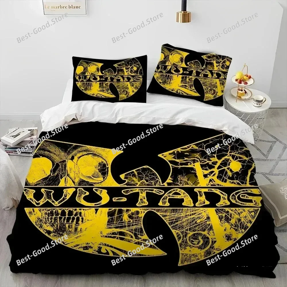 Hip Hop Music Band Wu T-TANG Clans Comforter Bedding Set,Duvet Cover Bed Set Quilt Cover Pillowcase,king Queen Size Bedding Set
