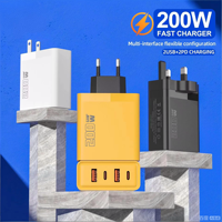 New 200w Fast Charger 4 Ports Dual Pd Dual Usb Portable Mobile Phone Charging Head Wall Adapter EU/US/UK Plug for IPhone15