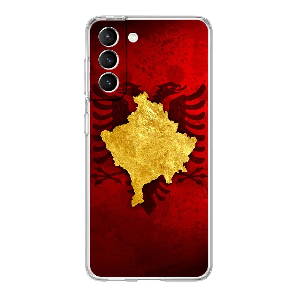 Phone Case For Samsung Galaxy S25 S24 S23 FE S22 Ultra S20 S21 5G S10 S9 Plus S10E S8 Soft Clear Cover Albania Albanians Flag